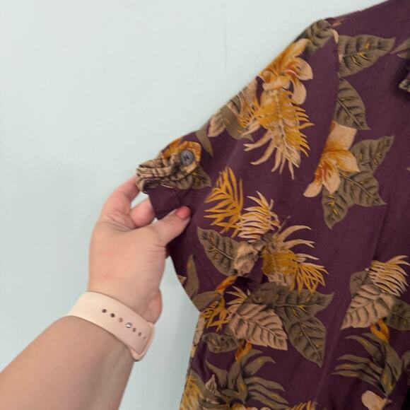 Vintage Sag Harbor Tropical Palm Casual Button Down Shirt Size Large 100% Silk - Picture 4 of 7